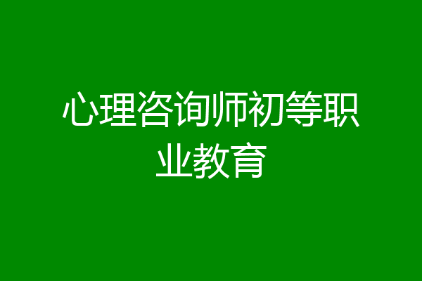 心理咨询师初等职业教育