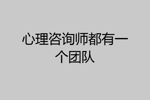 心理咨询师都有一个团队