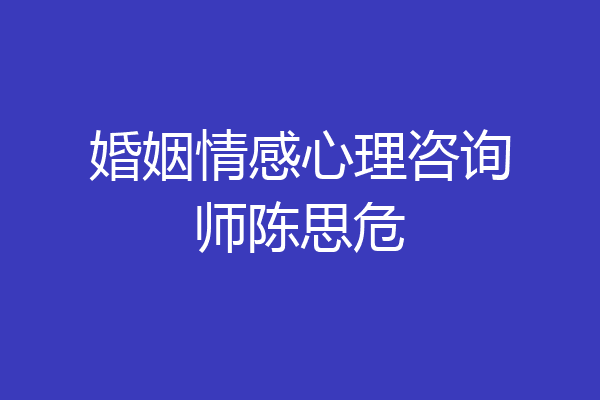 婚姻情感心理咨询师陈思危