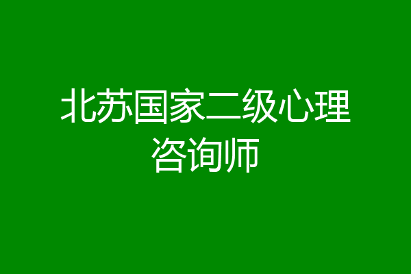 北苏国家二级心理咨询师