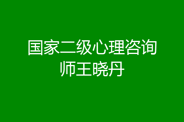 国家二级心理咨询师王晓丹
