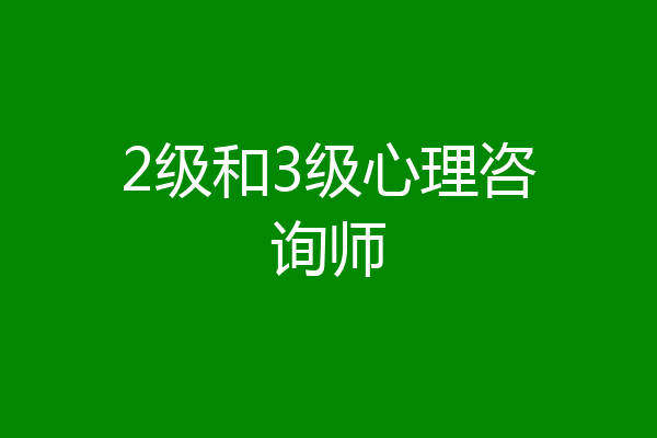 2级和3级心理咨询师