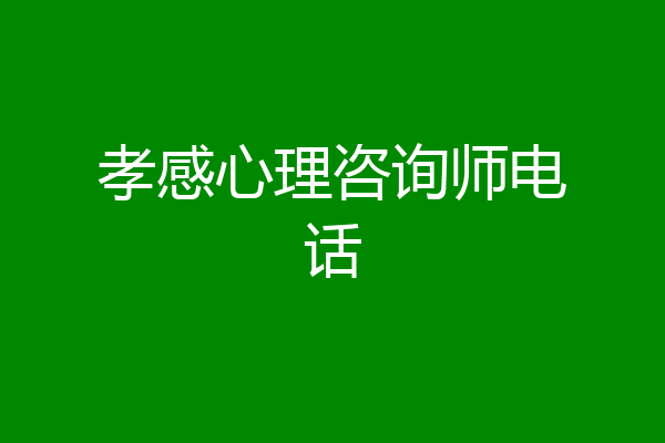 孝感心理咨询师电话