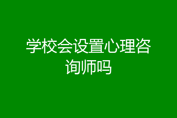 学校会设置心理咨询师吗