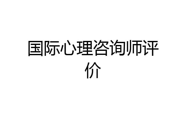 国际心理咨询师评价