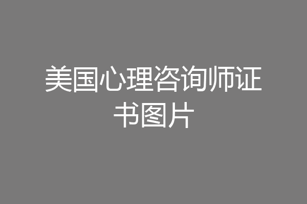 美国心理咨询师证书图片