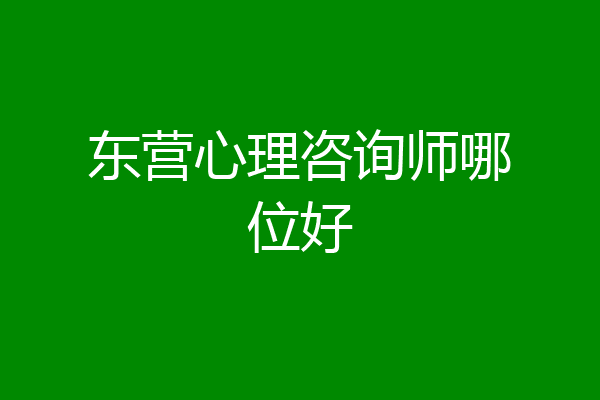 东营心理咨询师哪位好