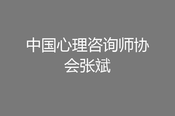 中国心理咨询师协会张斌