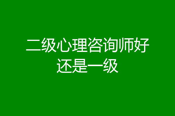 二级心理咨询师好还是一级