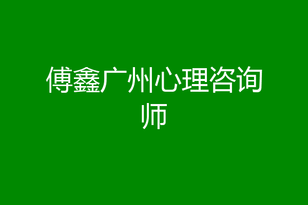傅鑫广州心理咨询师