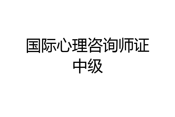 国际心理咨询师证中级