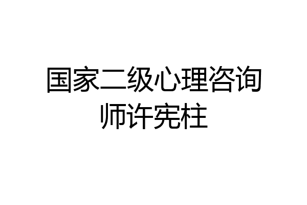 国家二级心理咨询师许宪柱