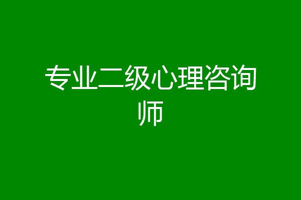 专业二级心理咨询师