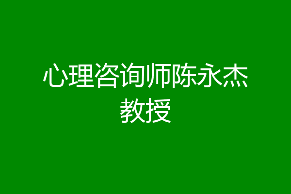 心理咨询师陈永杰教授
