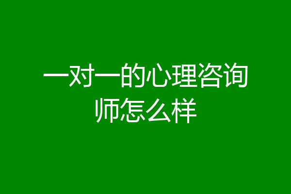 一对一的心理咨询师怎么样