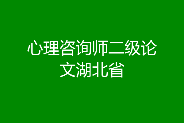 心理咨询师二级论文湖北省