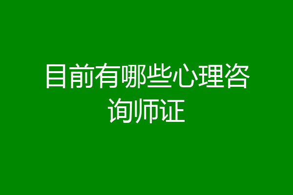 目前有哪些心理咨询师证