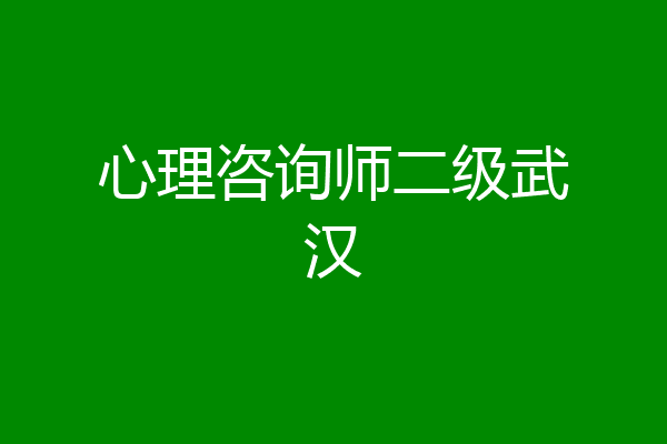 心理咨询师二级武汉