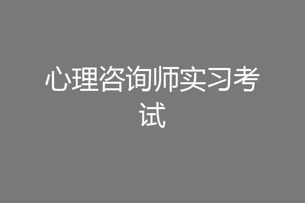 心理咨询师实习考试