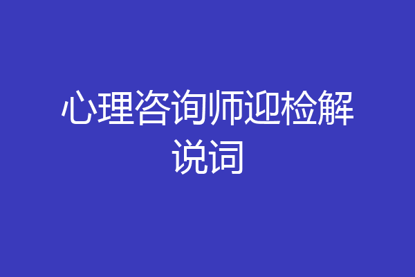心理咨询师迎检解说词