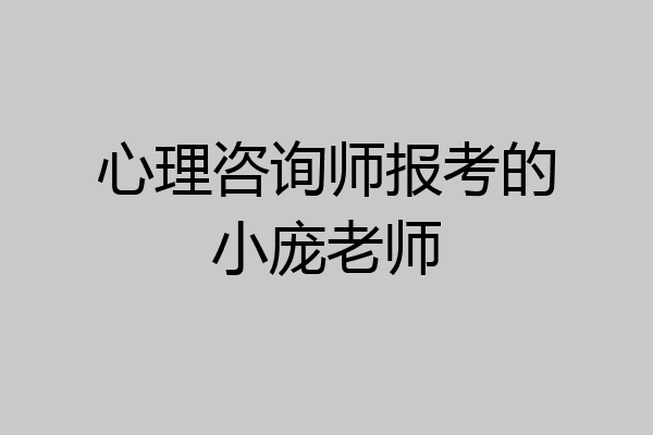 心理咨询师报考的小庞老师