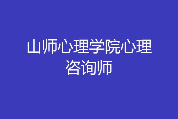 山师心理学院心理咨询师