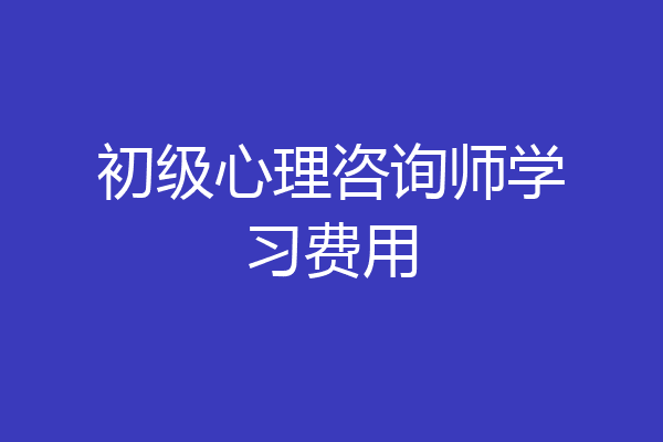 初级心理咨询师学习费用