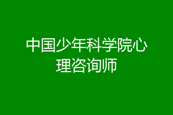 中国少年科学院心理咨询师