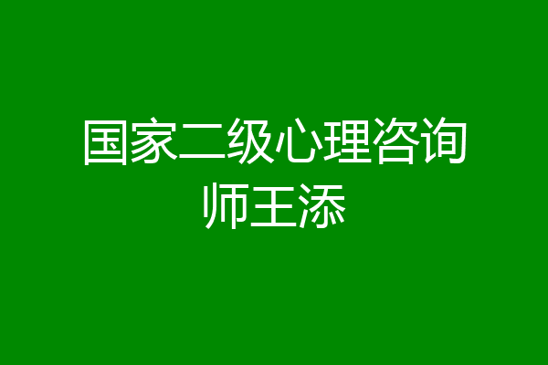 国家二级心理咨询师王添