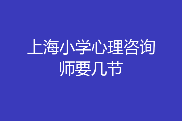 上海小学心理咨询师要几节