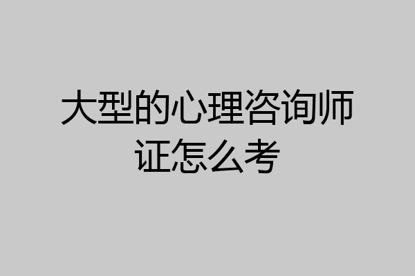 大型的心理咨询师证怎么考