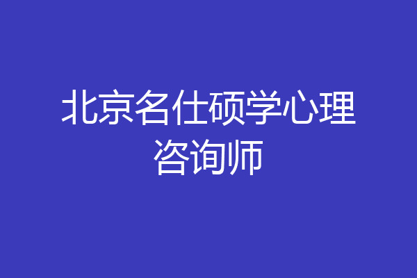 北京名仕硕学心理咨询师