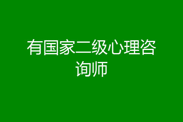 有国家二级心理咨询师