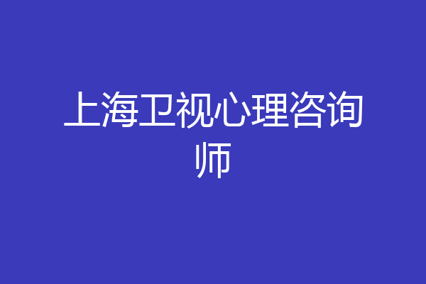 上海卫视心理咨询师