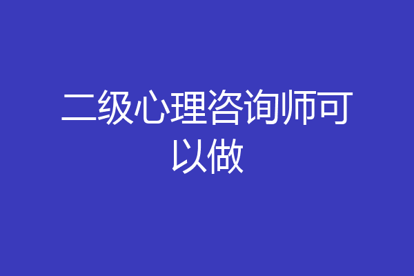 二级心理咨询师可以做