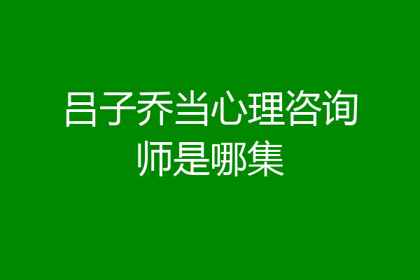 吕子乔当心理咨询师是哪集