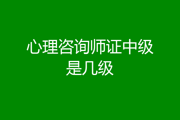 心理咨询师证中级是几级