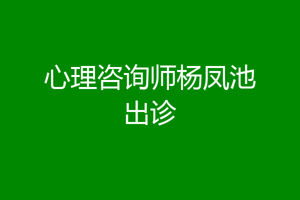 心理咨询师杨凤池出诊