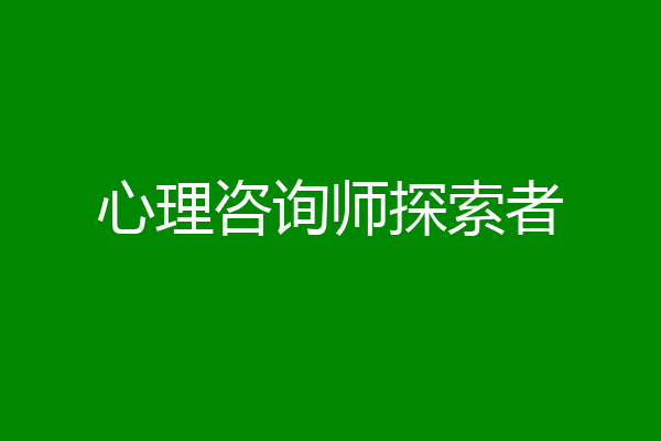 心理咨询师探索者