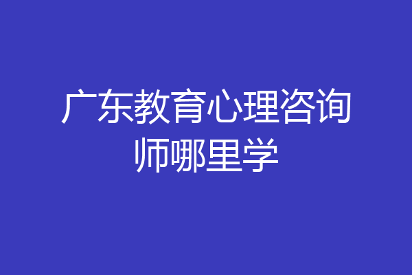 广东教育心理咨询师哪里学