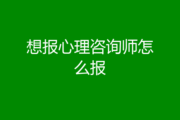 想报心理咨询师怎么报