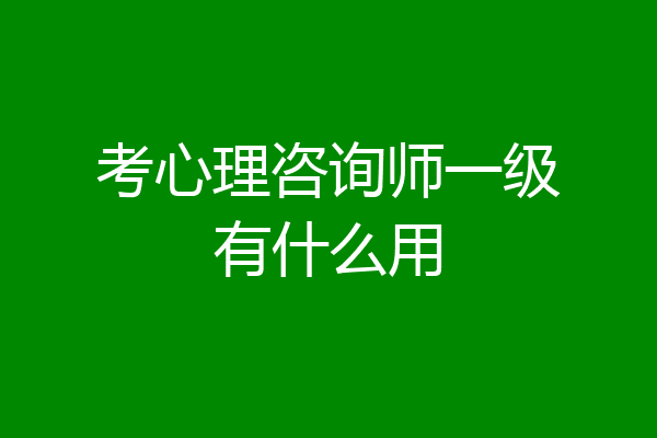 考心理咨询师一级有什么用