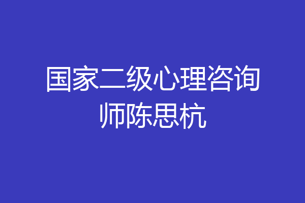 国家二级心理咨询师陈思杭