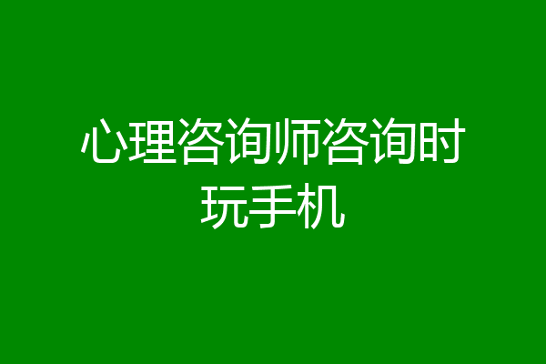 心理咨询师咨询时玩手机