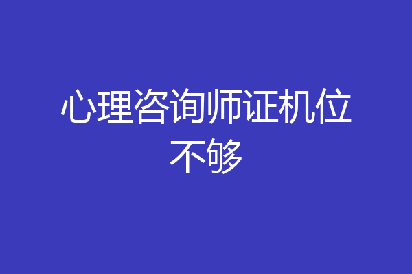 心理咨询师证机位不够