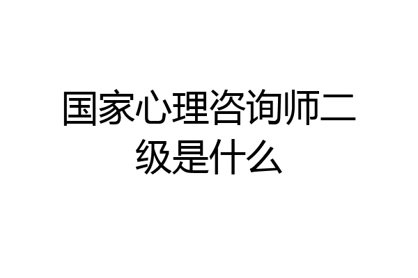 国家心理咨询师二级是什么