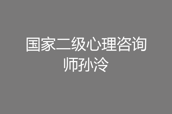 国家二级心理咨询师孙泠
