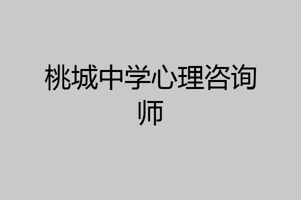 桃城中学心理咨询师