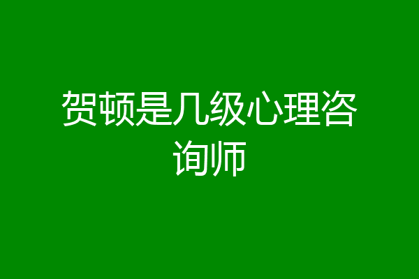 贺顿是几级心理咨询师