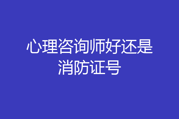 心理咨询师好还是消防证号